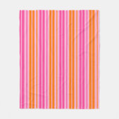 Roze en Oranje Verticale Strepen Ontwerp Fleece Deken (Voorkant)