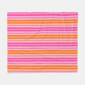 Roze en Oranje Verticale Strepen Ontwerp Fleece Deken (Voorkant (Horizontaal))