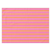 Roze en Oranje Verticale Strepen Ontwerp Tafelkleed (Voorkant (Horizontaal))