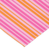 Roze en Oranje Verticale Strepen Ontwerp Tafelkleed (Gekanteld)