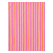 Roze en Oranje Verticale Strepen Ontwerp Tafelkleed (Voorkant)