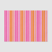Roze en Oranje Verticale Strepen Ontwerp Tissuepapier (Voorkant)