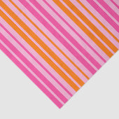Roze en Oranje Verticale Strepen Ontwerp Tissuepapier (Detail)