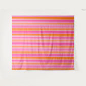 Roze en Oranje Verticale Strepen Ontwerp Wandkleed (Voorkant (horizontaal))
