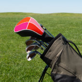Roze en oranje vierkanten golfheadcover (Insitu)