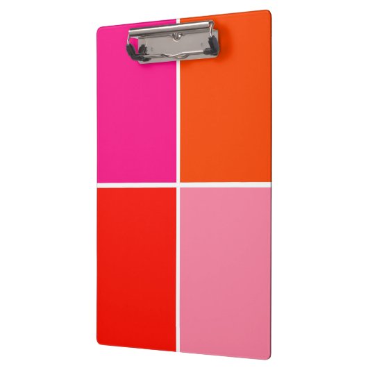 Roze en Oranje vierkanten Klembord (Links)