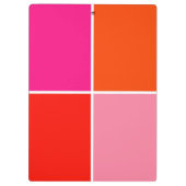 Roze en Oranje vierkanten Klembord (Achterkant)
