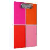 Roze en Oranje vierkanten Klembord (Rechts)