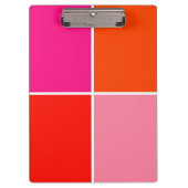 Roze en Oranje vierkanten Klembord (Voorkant)
