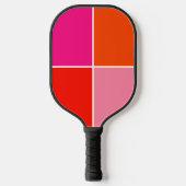 Roze en Oranje vierkanten Pickleball Paddle (Voorkant)