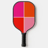 Roze en Oranje vierkanten Pickleball Paddle (Achterkant)