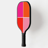 Roze en Oranje vierkanten Pickleball Paddle (Links)