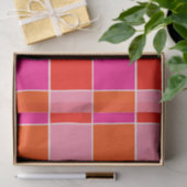 Roze en Oranje vierkanten Tissuepapier (Geschenk)