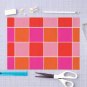 Roze en Oranje vierkanten Tissuepapier (Craft)