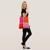 Roze en Oranje Vierkanten Tote Bag (Op model)