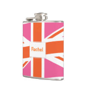 Roze en Oranje vlag van de Unie Heupfles (Links)