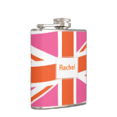 Roze en Oranje vlag van de Unie Heupfles (Rechts)