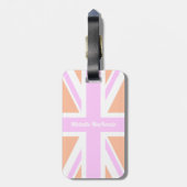 Roze en Oranje vlag van het Verenigd Koninkrijk/Un Bagagelabel (Achterkant verticaal)