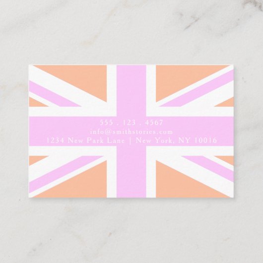 Roze en Oranje vlag van het Verenigd Koninkrijk /  Visitekaartje (Achterkant)