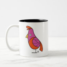 Roze en Oranje Vogel