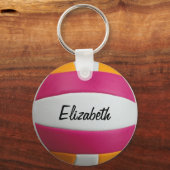  roze en Oranje volleybalSleutelhanger Sleutelhanger (Voorkant)