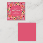 Roze en Oranje Waterverf bloemige Visitekaartjes (Voorkant / Achterkant)