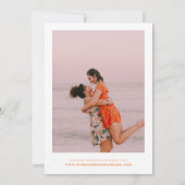 Roze en Oranje Waterverf Floral Vibrant Wedding Kaart (Achterkant)