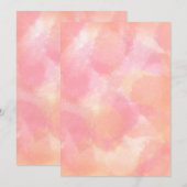 Roze en Oranje Waterverf Kaart (Voorkant / Achterkant)