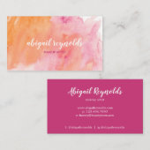 Roze en Oranje Waterverf Makeup Aritist Visitekaartje (Voorkant / Achterkant)