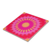 Roze en Oranje Waterverf Mandala Tegeltje (Zijkant)