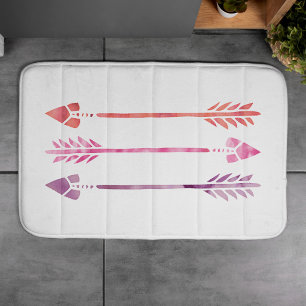 Roze en Oranje Waterverf Pijlen Badmat