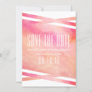 Roze en Oranje Waterverf Save the Date