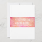 Roze en Oranje Waterverf Save the Date (Achterkant)