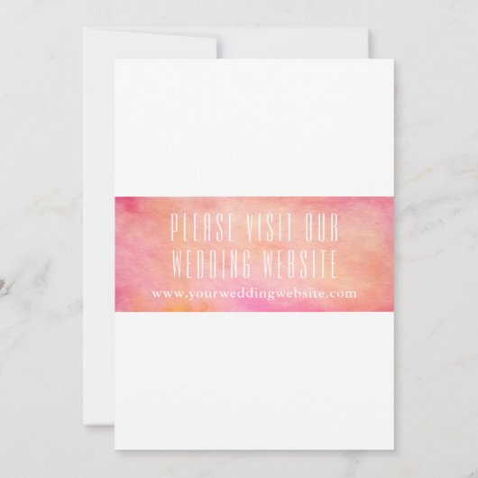 Roze en Oranje Waterverf Save the Date (Achterkant)