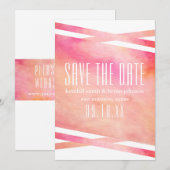 Roze en Oranje Waterverf Save the Date (Voorkant / Achterkant)