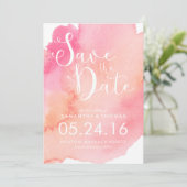 Roze en Oranje Waterverf Sla de datum op Save The Date (Staand voorkant)