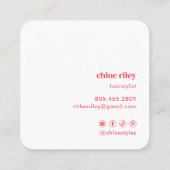 Roze en Oranje Waterverf Sunrise Sunset Vierkante Visitekaartje (Achterkant)