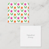 Roze en Oranje Waterverf Tulpen Notitiekaartje (Voorkant / Achterkant)