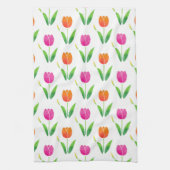 Roze en Oranje Waterverf Tulpen Theedoek (Verticaal)