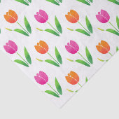 Roze en Oranje Waterverf Tulpen Tissuepapier (Detail)