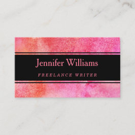 Roze en Oranje Waterverf Visitekaartje