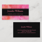 Roze en Oranje Waterverf Visitekaartje (Voorkant / Achterkant)