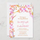 Roze en Oranje Waterverf Wilde bloemen Kaart (Voorkant)