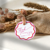 Roze en Oranje Wavy Borde Vrijgezellenfeest Dank u Bedankjes Labels