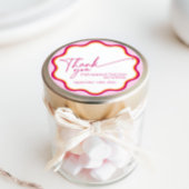 Roze en Oranje Wavy Borde Vrijgezellenfeest Dank u Bedankjes Labels