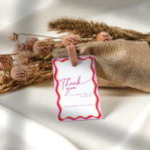 Roze en Oranje Wavy Border Bedankt Bedankjes Labels