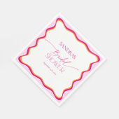 Roze en Oranje Wavy Border Vrijgezellenfeest Servet (Hoek)
