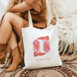 Roze en Oranje Western Cowboy laarzen gepersonalis Tote Bag<br><div class="desc">Roze en Oranje Western Cowboy Boots Gepersonaliseerde Canvas tas</div>