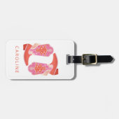 Roze en Oranje Westerse Cowboylaarzen Gepersonalis Bagagelabel (Voorkant horizontaal)