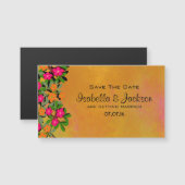 Roze en Oranje wilde bloemen die de datum bewaren (Voorkant / Achterkant)